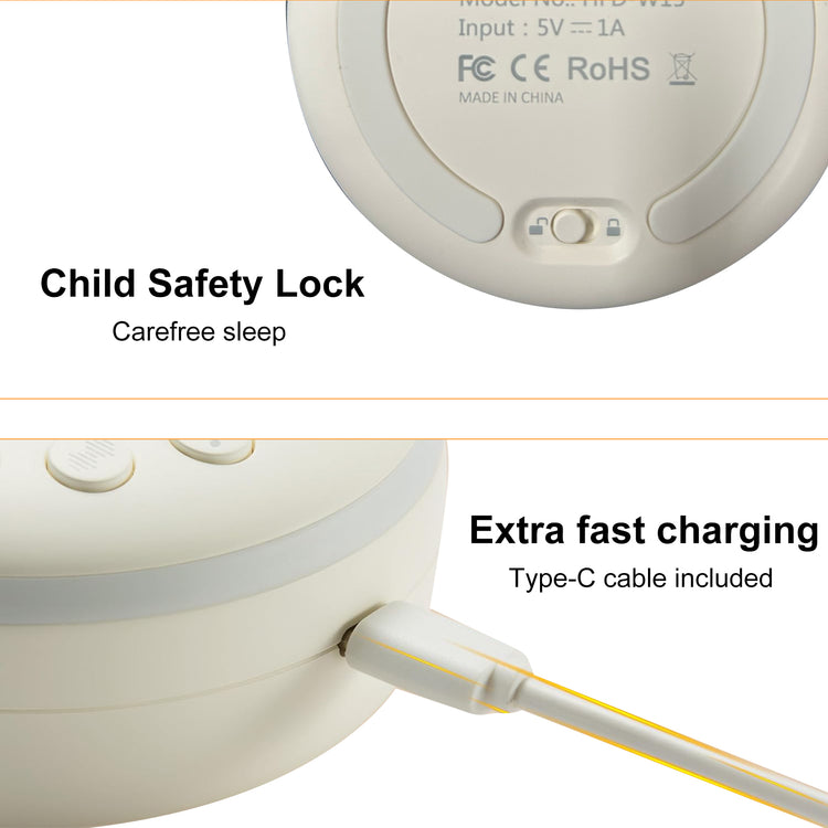 Kisdream White Noise Sound Machine with 21 Soothing Music 30min/60min/90min Timer - Portable White Noise Machine Baby Soother for Infants Toddlers