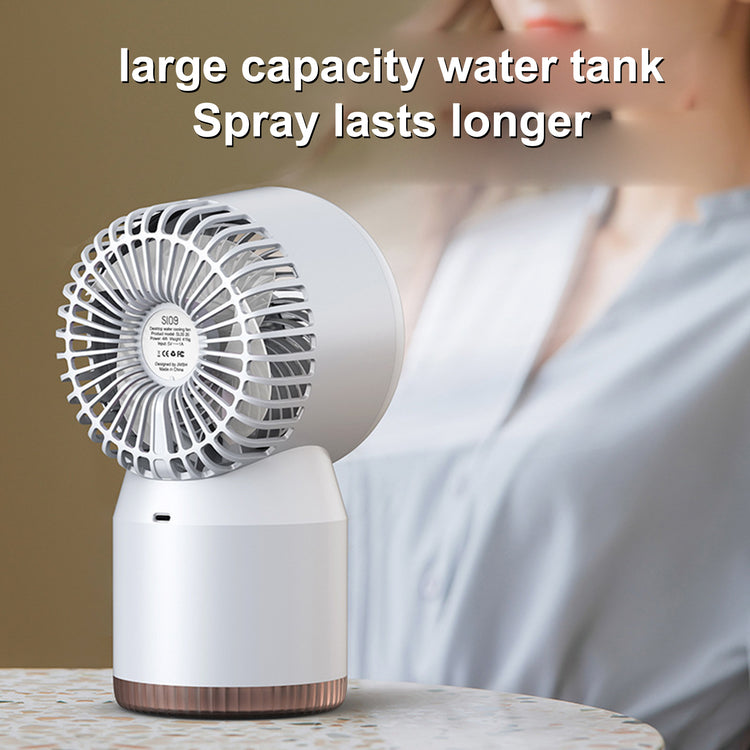 Small Air Conditioner, Home Office Desktop Cold Fan, Portable Humidifier, Evaporative Air Cooler, USB Cooling Fan with Night Light, 4 Speeds, Type-C Plug and Play