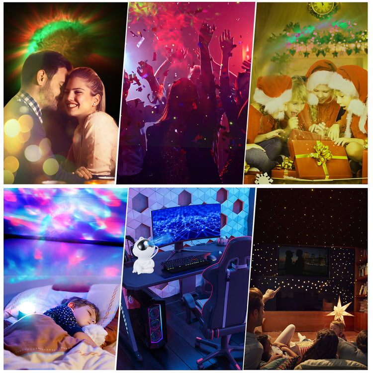 Astronaut Galaxy Projector Starry Night-Light: Starry Nebula Projection Light Bedroom Decoration - Rotatable Head Ceiling LED Lamp with Remote Control 45/90min Timer Adjustable Brightness Speed