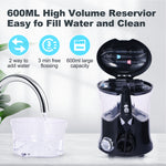 Water Flosser, Water Picks for Teeth Cleaning with 10 Pressures & 8 Tips for Family Use, 600ml Powerful Teeth Cleaner Oral Irrigator for Teeth/Braces Cleaning and Flossing Black