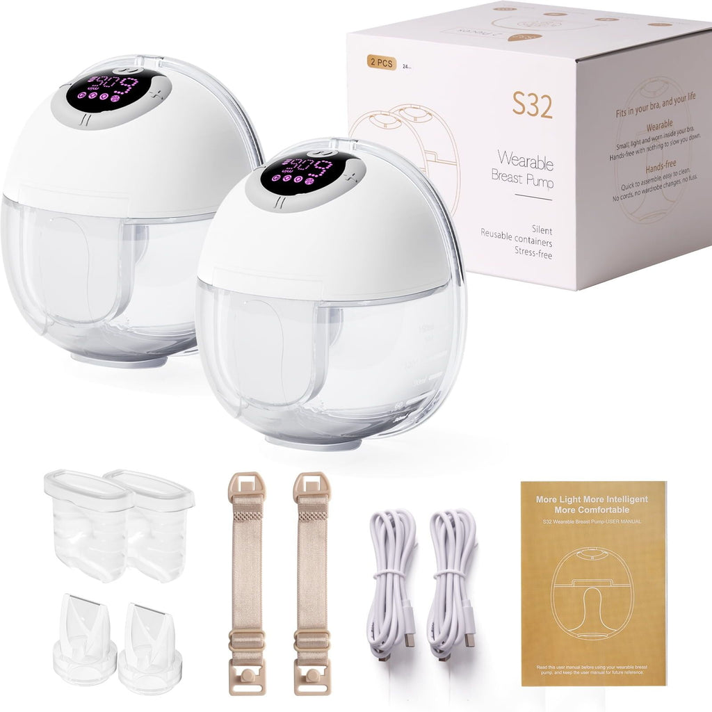 Electric Electric Breast Pump with 4 Modes & 9 Levels Wireless Portable Breast Pump Breastfeeding with 12 Pcs