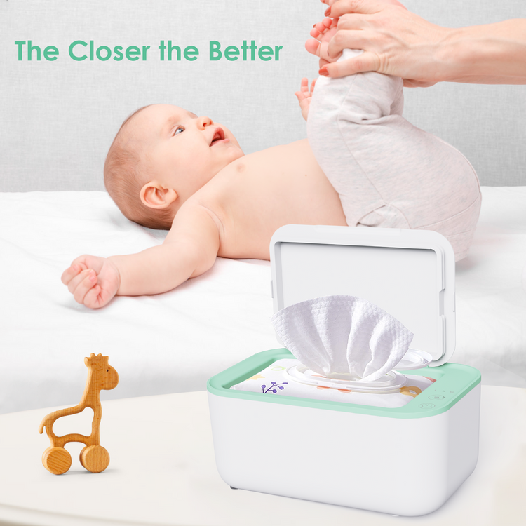 Kisdream Baby Wipe Warmer & Wet Wipes Dispenser - Portable Large Capacity, Evenly Heated for Newborns Nursery - Green