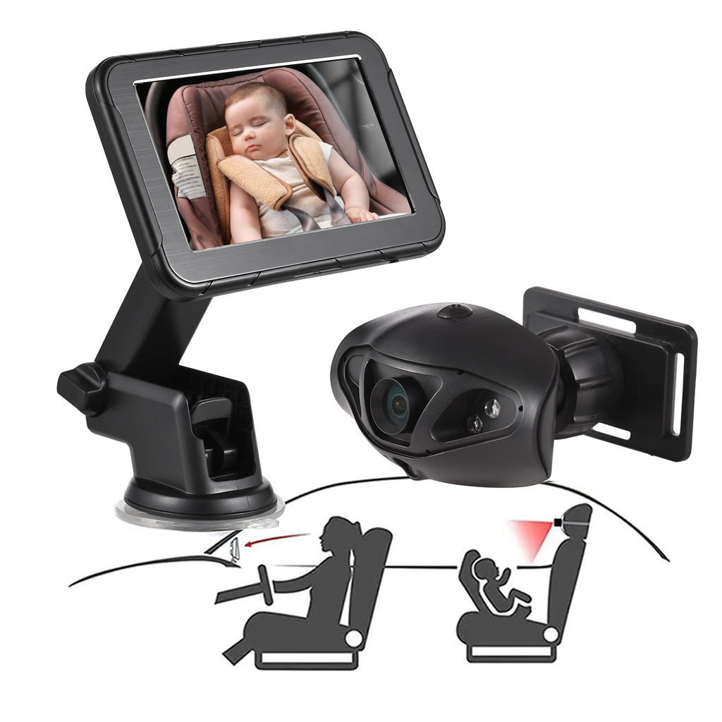 Kisdream 5 Inch Car Seat Mirro Baby Car Monitor