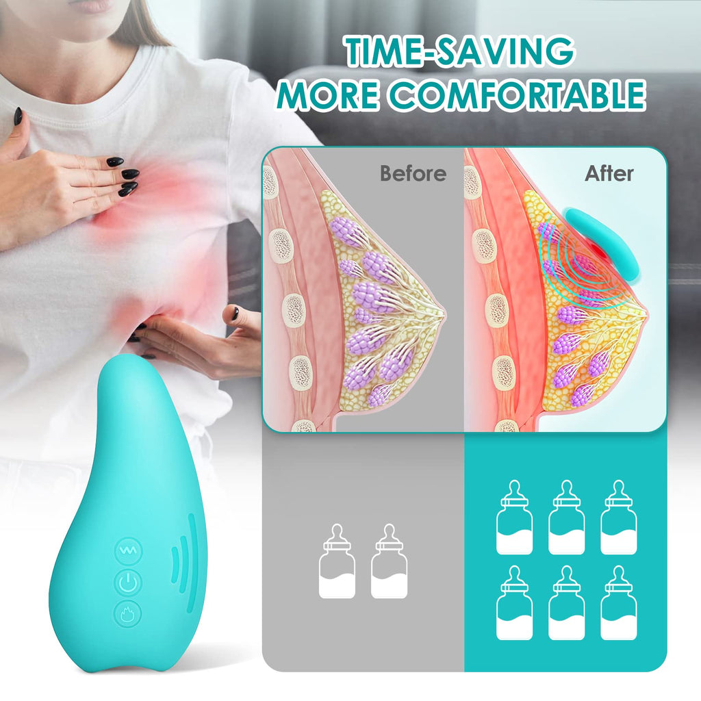 Dcenta Warming Lactation Massager Soft Silicone Massager for Breastfeeding  Heat + Vibration for Clogged Ducts Improved Postpartum Milk